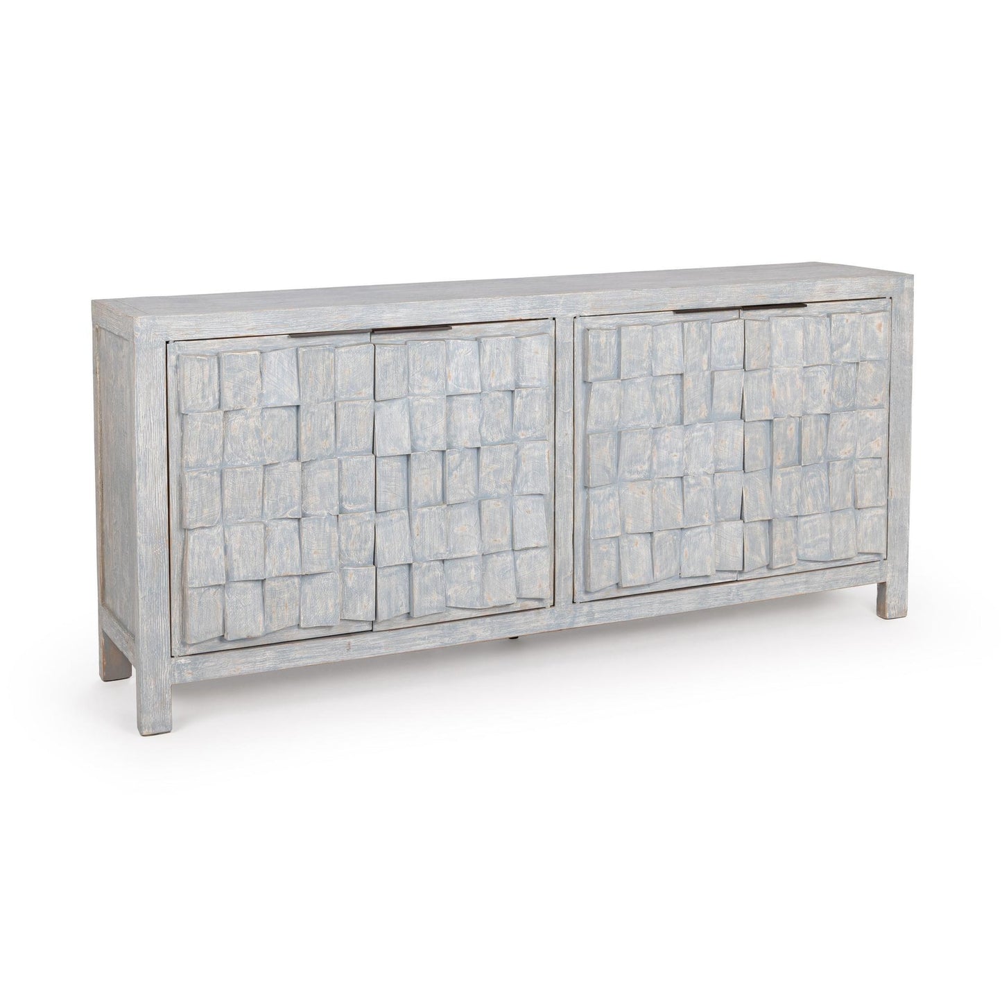 Blue Washed Reclaimed Pine Buffets & Cabinet Gama Four-Door Cabinet Collection