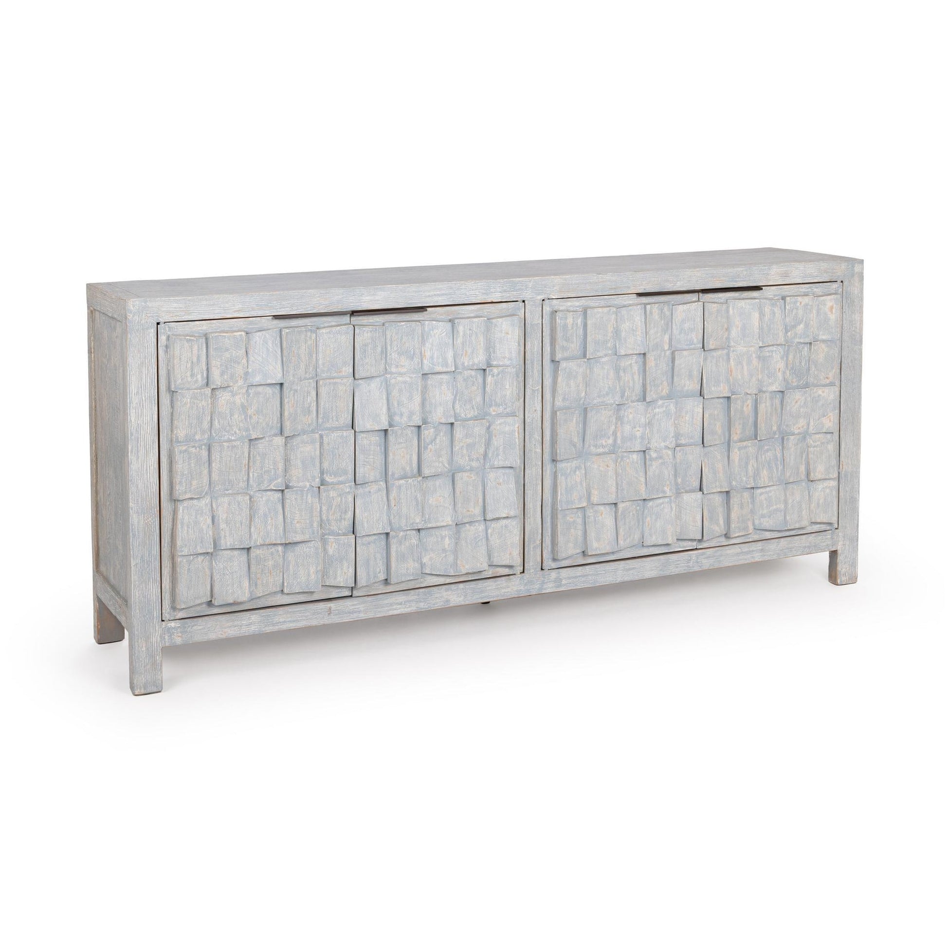 Blue Washed Reclaimed Pine Buffets & Cabinet Gama Four-Door Cabinet Collection