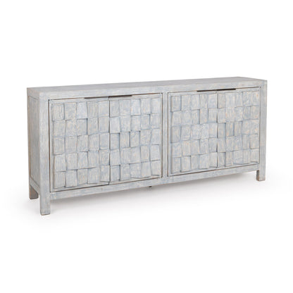Blue Washed Reclaimed Pine Buffets & Cabinet Gama Four-Door Cabinet Collection