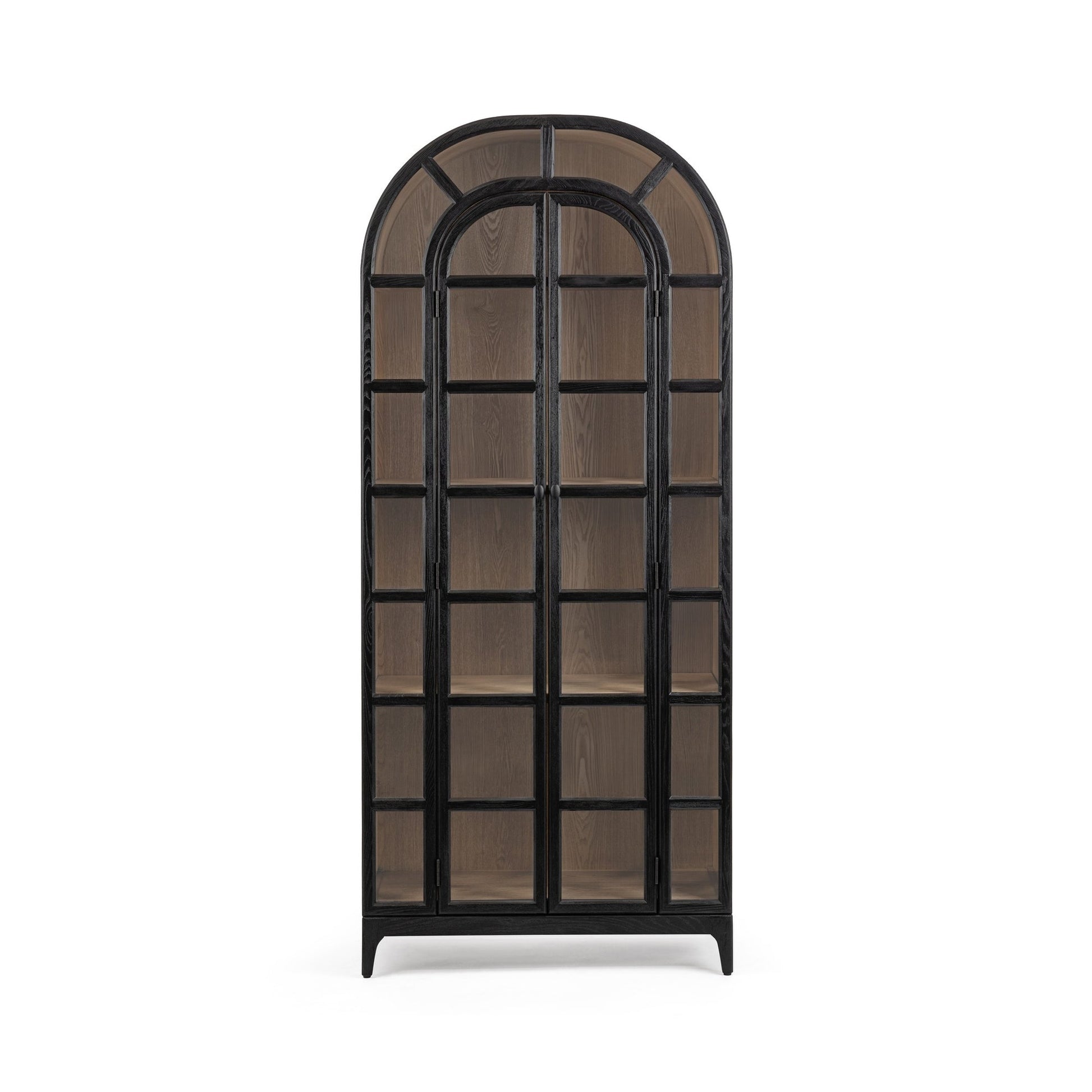 Loft Black Elm Wood Display Cabinet Waverly Bookcase Collection