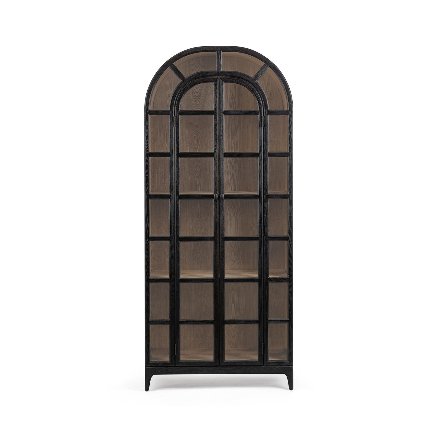 Loft Black Elm Wood Display Cabinet Waverly Bookcase Collection