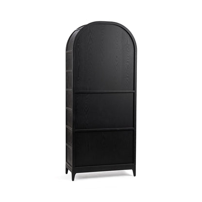 Loft Black Elm Wood Display Cabinet Waverly Bookcase Collection