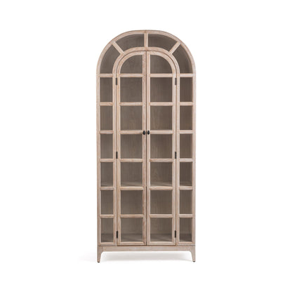 Coastal Drift Elm Wood Display Cabinet Maison Display Cabinet Collection