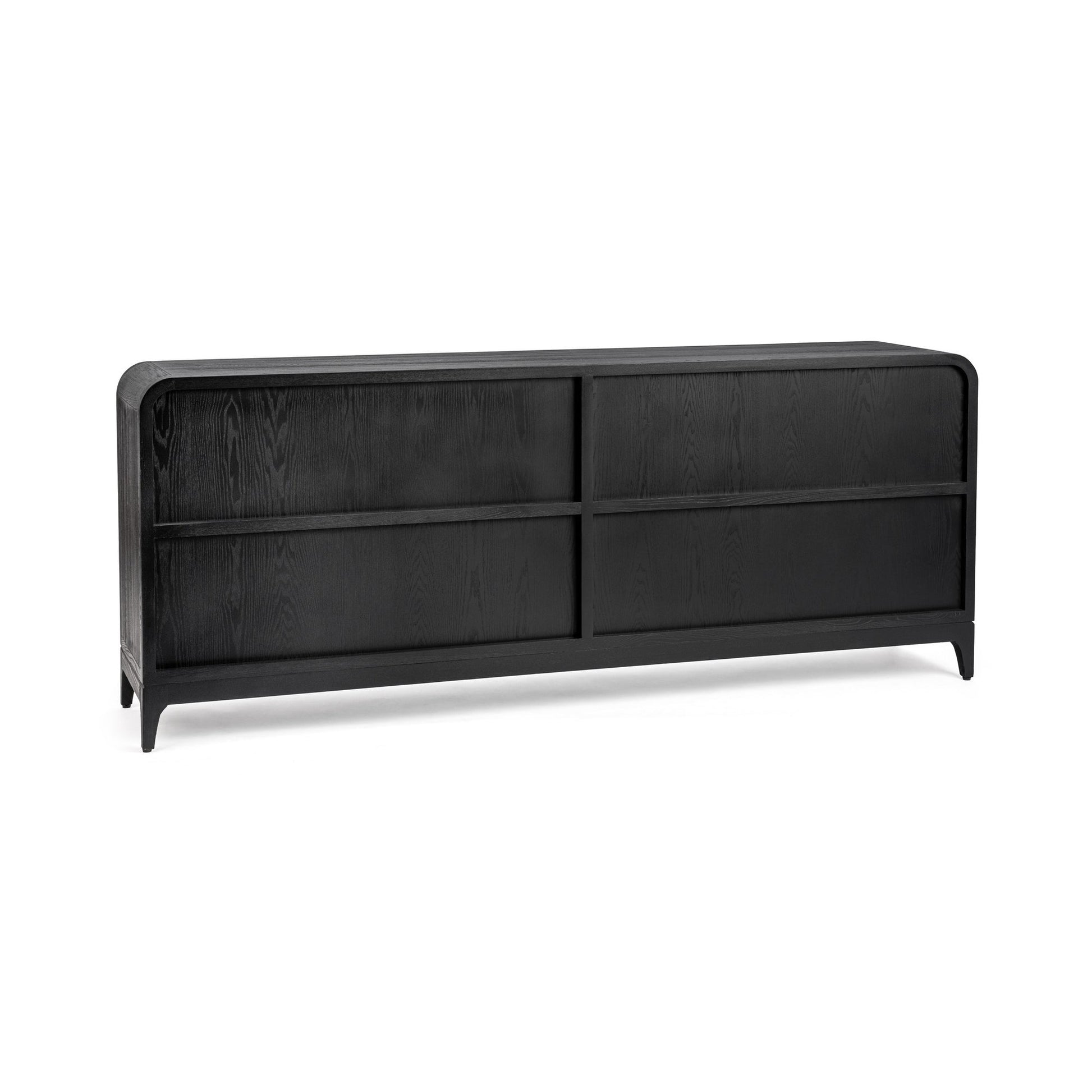 Satin Black Elm Wood Buffets & Cabinet Waverly Cabinet Collection
