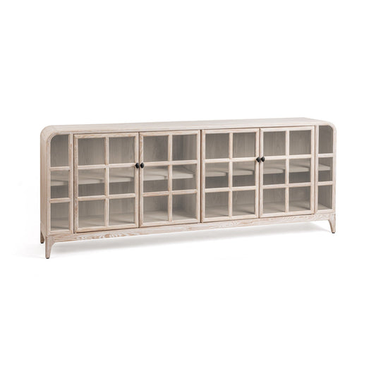 White Washed Elm Wood Buffets & Cabinet Waverly Cabinet Collection