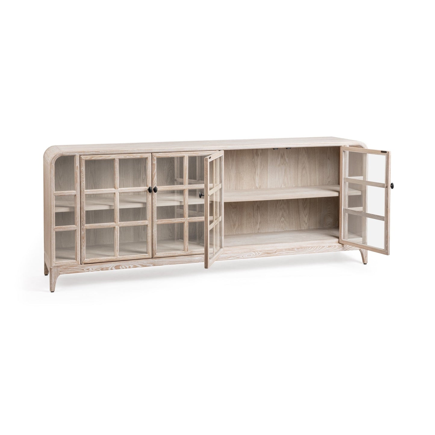 White Washed Elm Wood Buffets & Cabinet Waverly Cabinet Collection