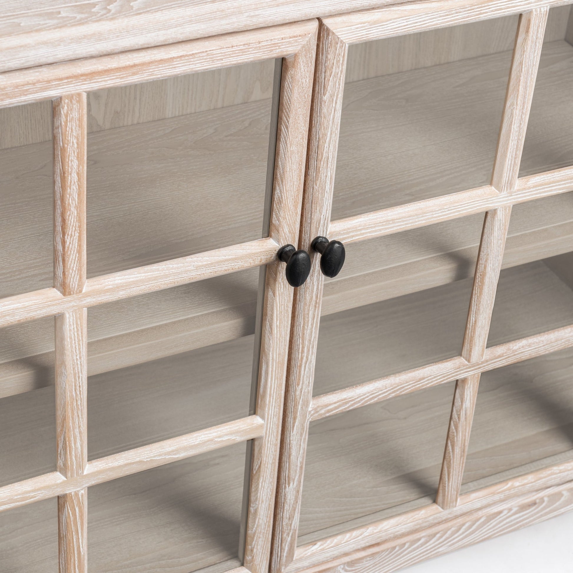 White Washed Elm Wood Buffets & Cabinet Waverly Cabinet Collection