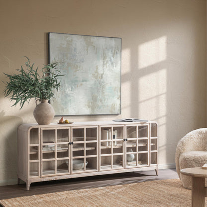 White Washed Elm Wood Buffets & Cabinet Waverly Cabinet Collection