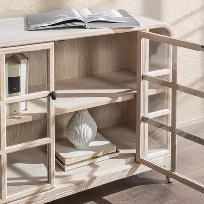 White Washed Elm Wood Buffets & Cabinet Waverly Cabinet Collection