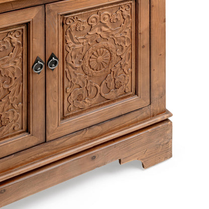 Brown Reclaimed Pine Buffets & Cabinet Amita Three-Drawer Four-Door Cabinet Collection