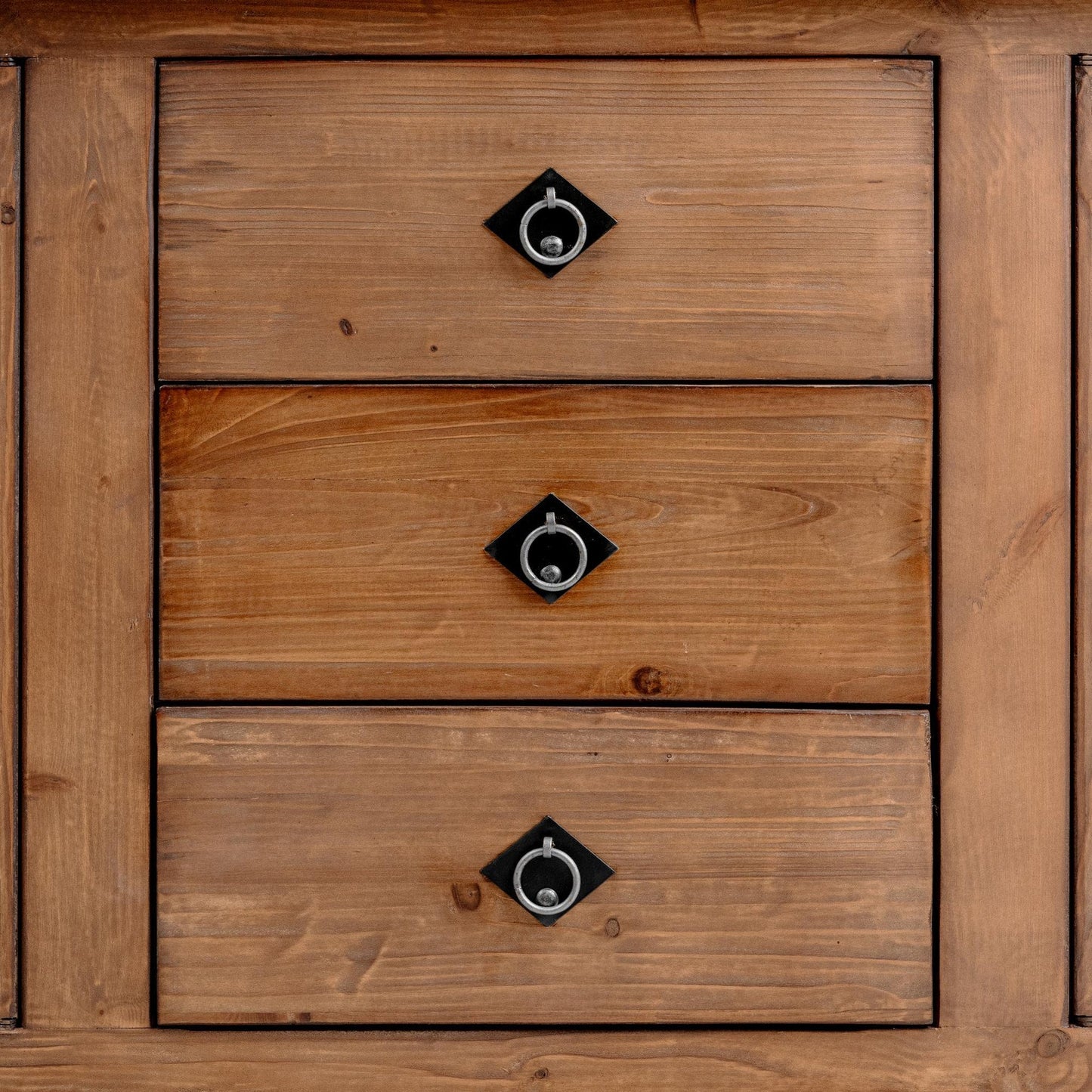 Brown Reclaimed Pine Buffets & Cabinet Amita Three-Drawer Four-Door Cabinet Collection