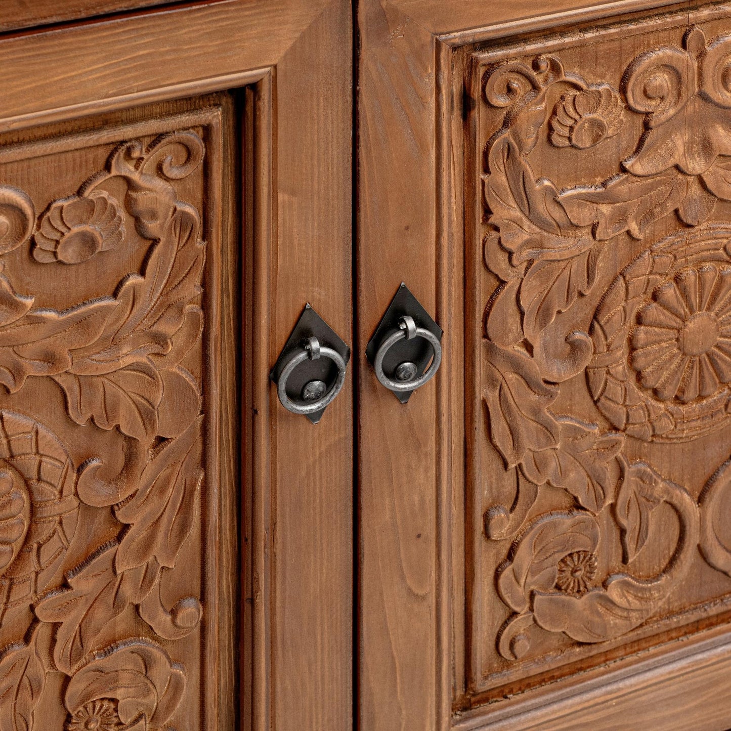Brown Reclaimed Pine Buffets & Cabinet Amita Three-Drawer Four-Door Cabinet Collection