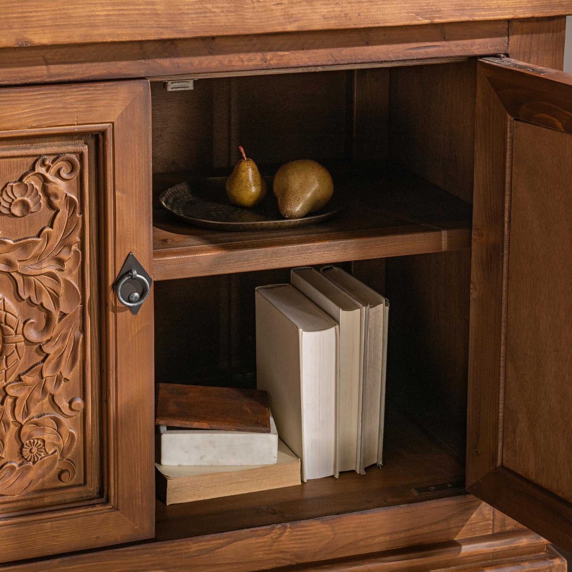 Brown Reclaimed Pine Buffets & Cabinet Amita Three-Drawer Four-Door Cabinet Collection