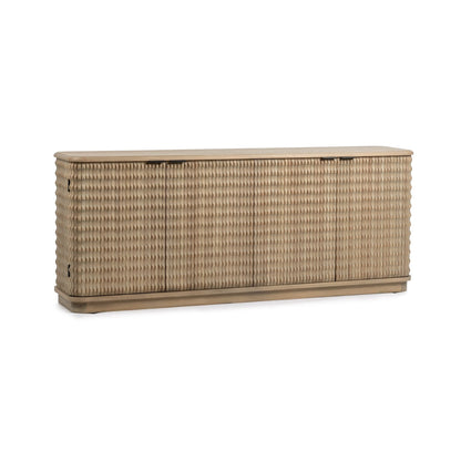Soft Reef Elm Wood Buffets & Cabinet Harbor Four-Door Cabinet Collection