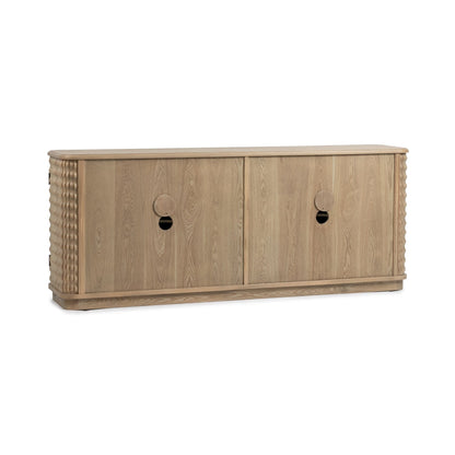 Soft Reef Elm Wood Buffets & Cabinet Harbor Four-Door Cabinet Collection