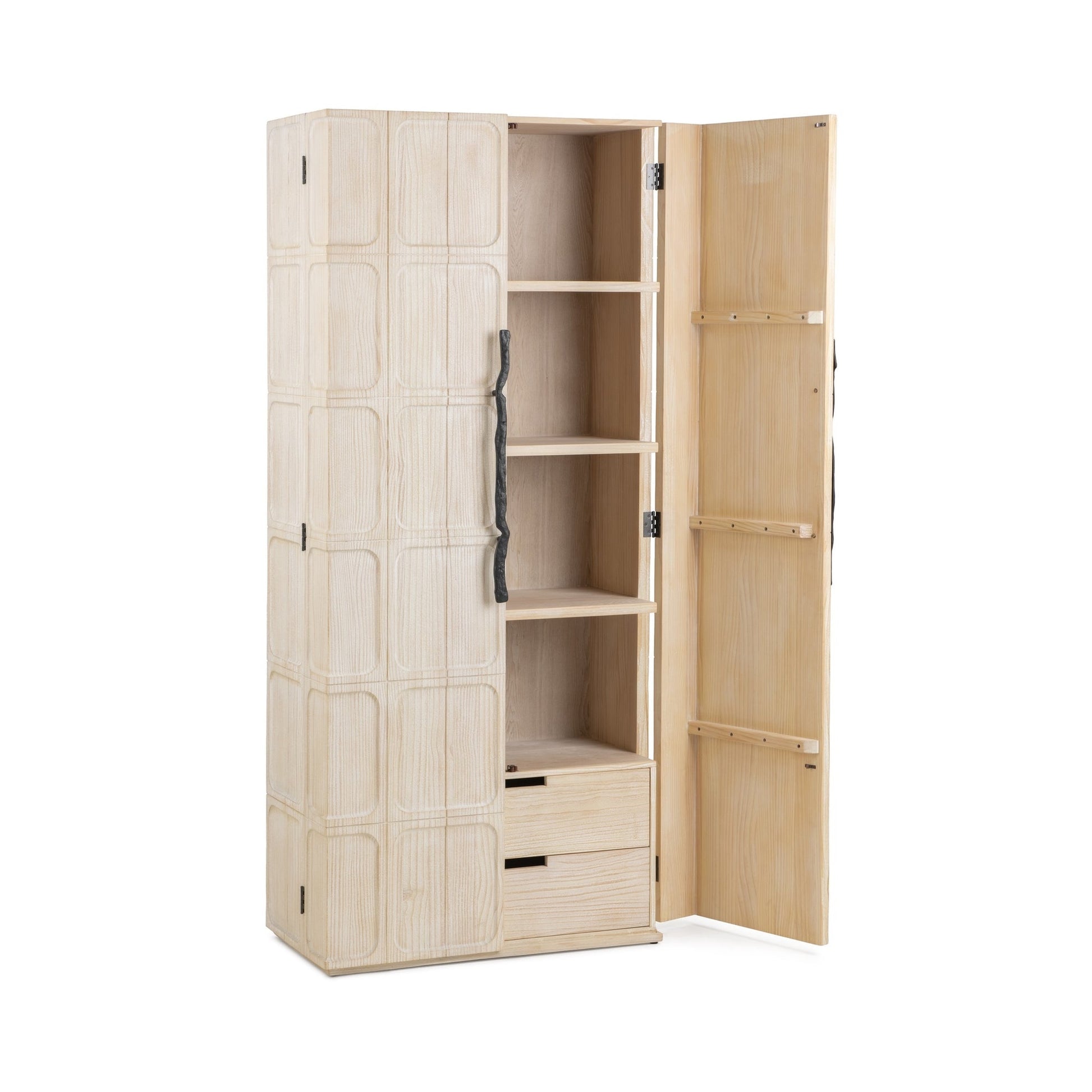Seaside Dune Pine Wood Tall Cabinet Corin Tall Cabinet Collection