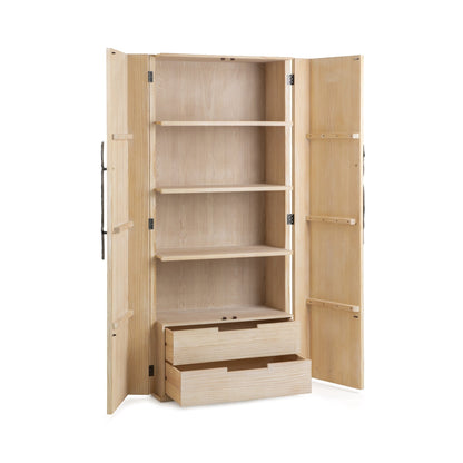 Seaside Dune Pine Wood Tall Cabinet Corin Tall Cabinet Collection