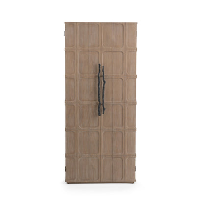 Pacific Sand Pine Wood Tall Cabinet Corin Tall Cabinet Collection