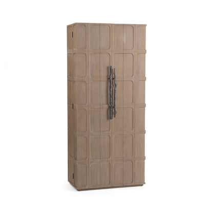 Pacific Sand Pine Wood Tall Cabinet Corin Tall Cabinet Collection