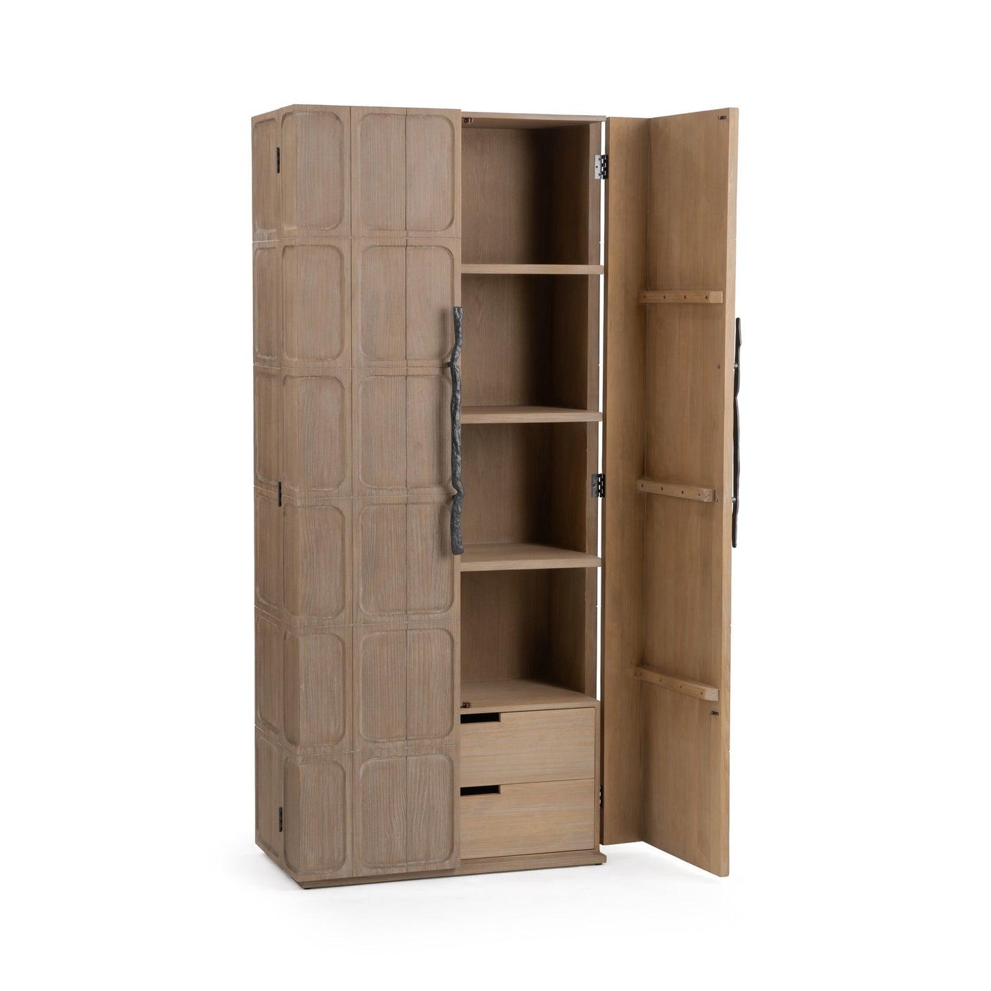 Pacific Sand Pine Wood Tall Cabinet Corin Tall Cabinet Collection
