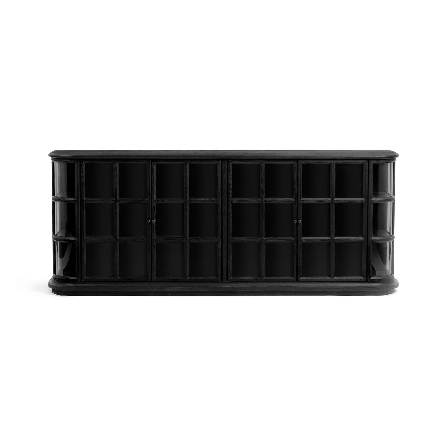 Loft Black Elm Wood Buffets & Cabinet Carson Four-Door Cabinet Collection