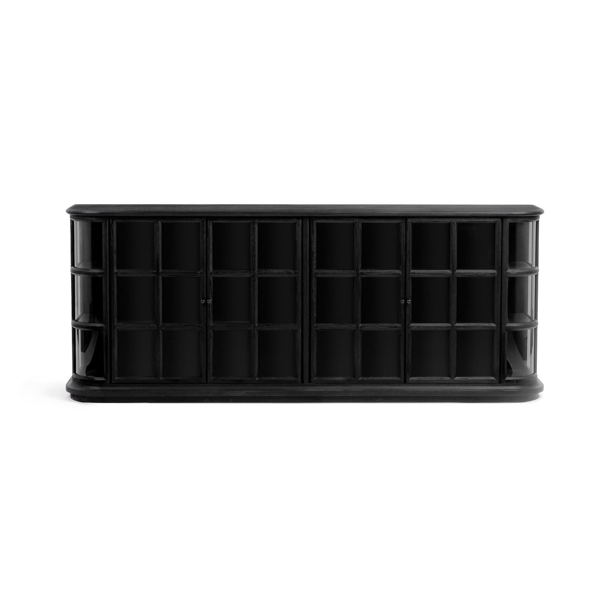 Loft Black Elm Wood Buffets & Cabinet Carson Four-Door Cabinet Collection