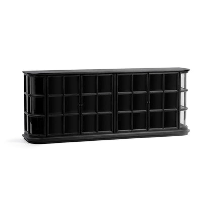 Loft Black Elm Wood Buffets & Cabinet Carson Four-Door Cabinet Collection