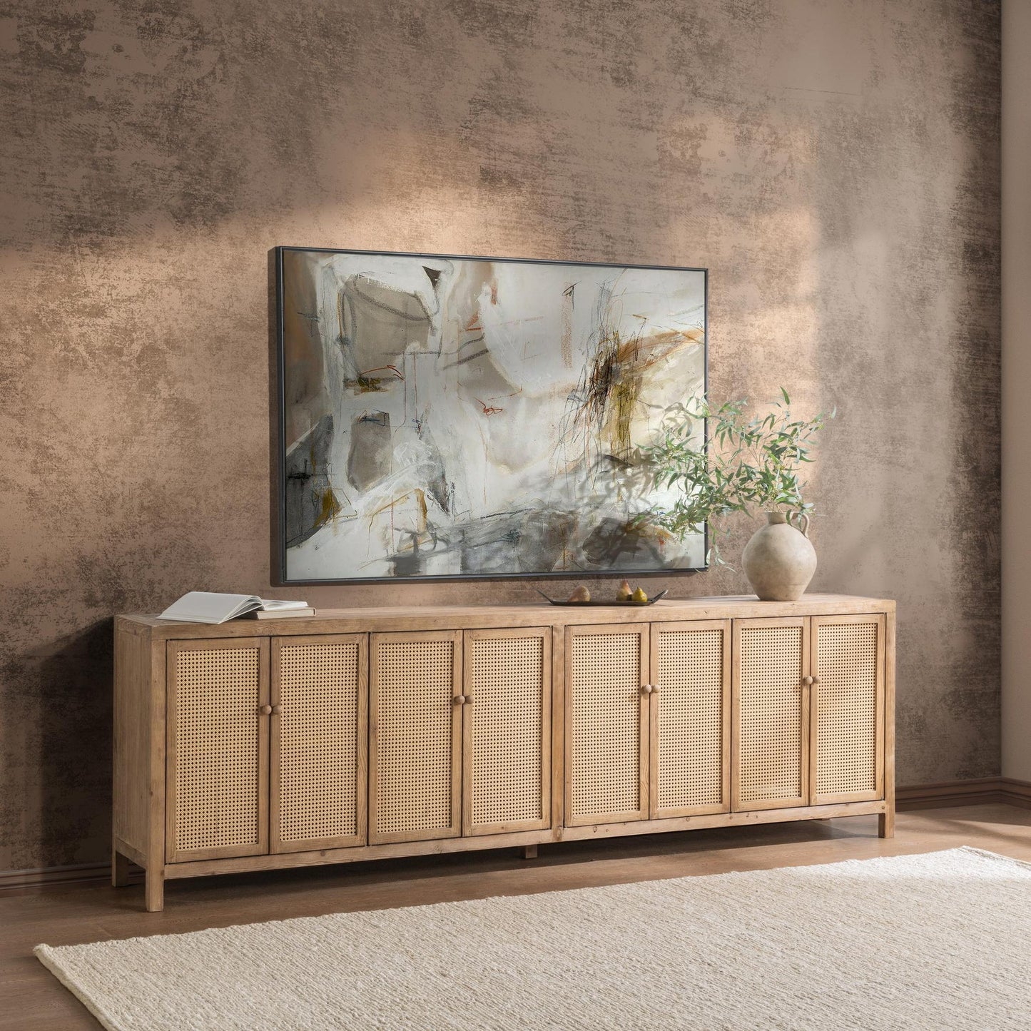 Sandy Cove Reclimed Pine Buffets & Cabinet Alvin Eight-Door Cabinet Collection