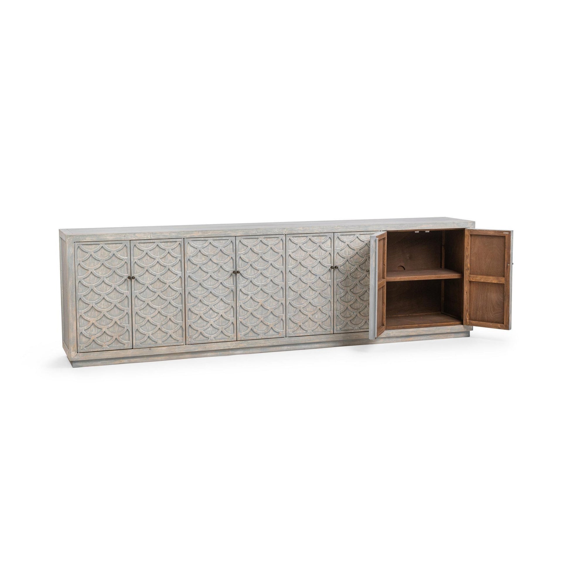 Blue Washed Reclaimed Pine Buffets & Cabinet Malibu Eight-Door Cabinet Collection