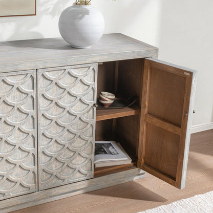 Blue Washed Reclaimed Pine Buffets & Cabinet Malibu Eight-Door Cabinet Collection