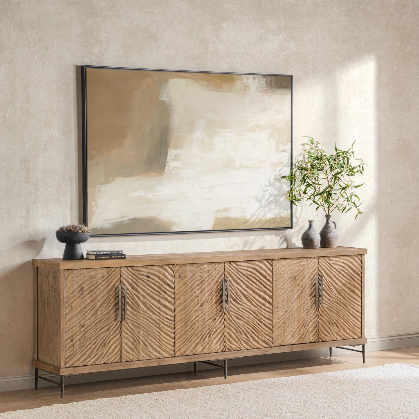 Sandy Cove Reclaimed Pine Buffets & Cabinet Edison Six-Door Cabinet Collection