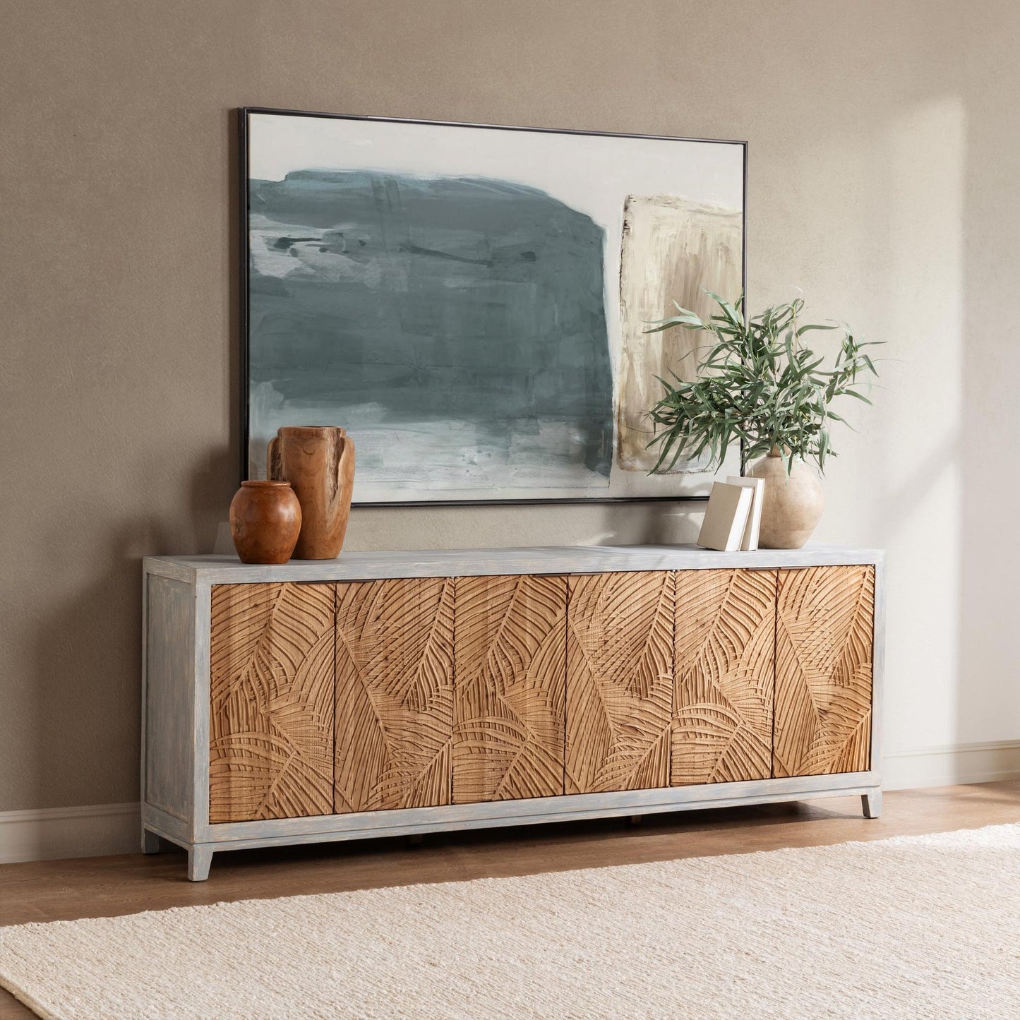 Soft Coastal Reclaimed Pine Buffets & Cabinet Ambrose Six-Door Cabinet Collection