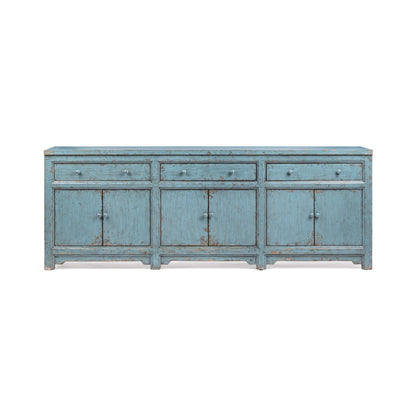 Harbor Blue Reclaimed Pine Buffets & Cabinet Winford Three-Drawer Six-Door Cabinet Collection