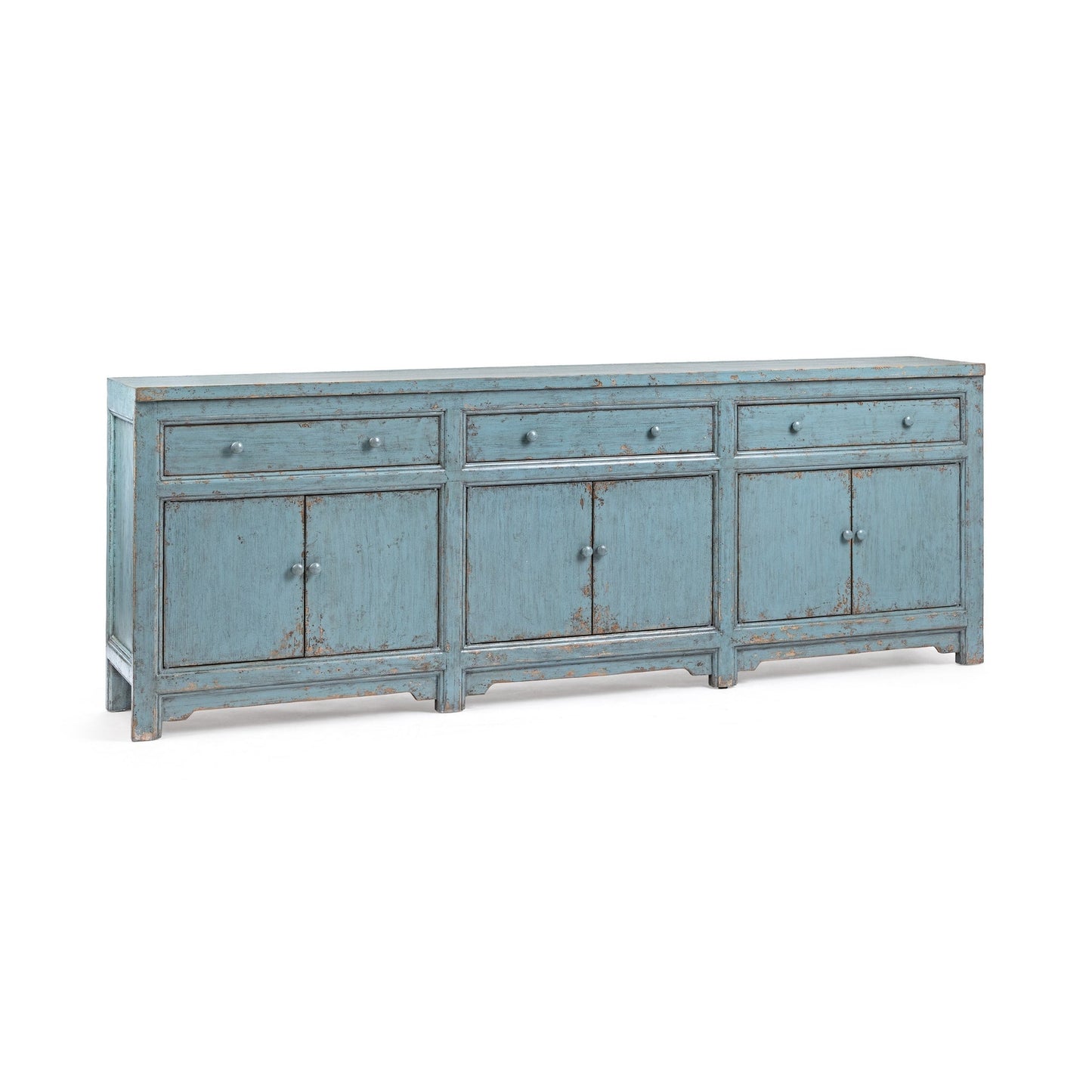 Harbor Blue Reclaimed Pine Buffets & Cabinet Winford Three-Drawer Six-Door Cabinet Collection