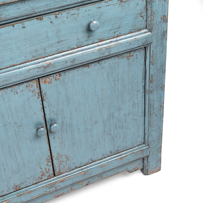 Harbor Blue Reclaimed Pine Buffets & Cabinet Winford Three-Drawer Six-Door Cabinet Collection
