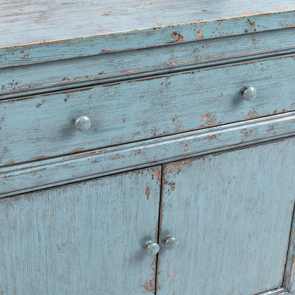 Harbor Blue Reclaimed Pine Buffets & Cabinet Winford Three-Drawer Six-Door Cabinet Collection