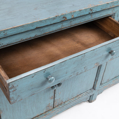 Harbor Blue Reclaimed Pine Buffets & Cabinet Winford Three-Drawer Six-Door Cabinet Collection