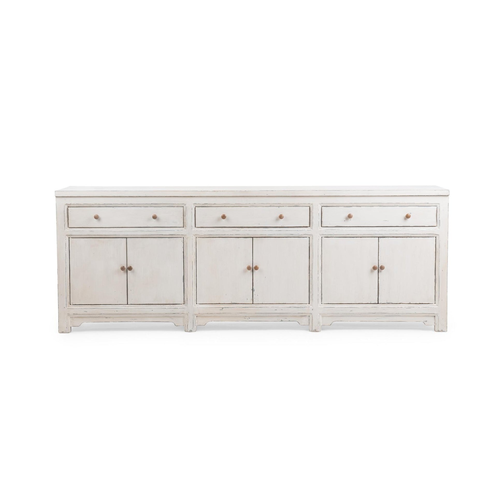 Coastal Cream Reclaimed Pine Buffets & Cabinet Winford Three-Drawer Six-Door Cabinet Collection