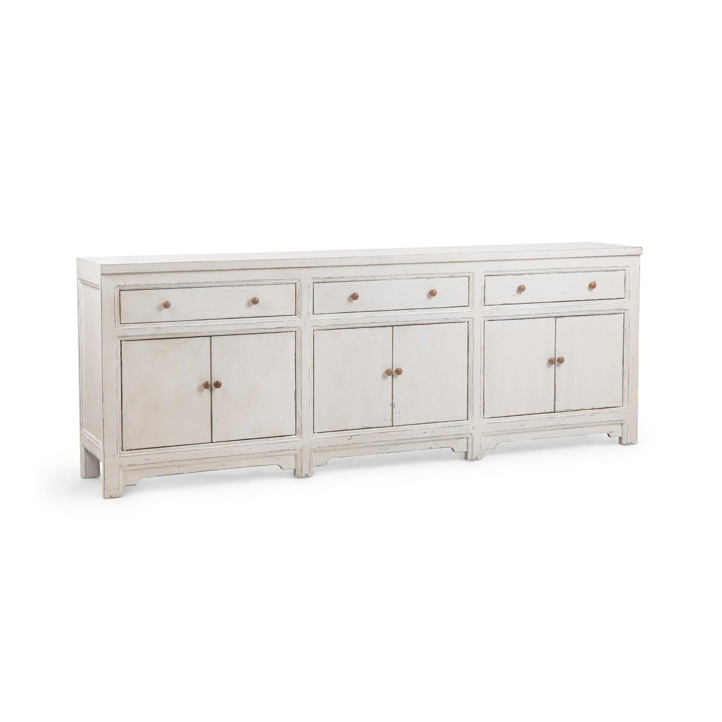 Coastal Cream Reclaimed Pine Buffets & Cabinet Winford Three-Drawer Six-Door Cabinet Collection