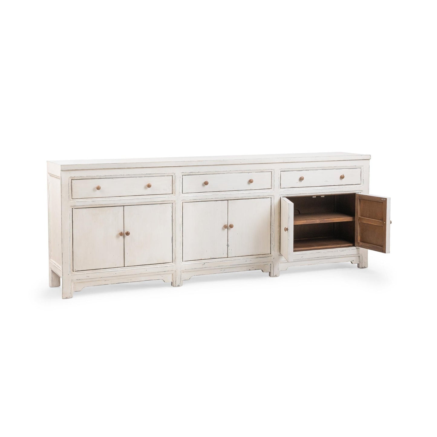 Coastal Cream Reclaimed Pine Buffets & Cabinet Winford Three-Drawer Six-Door Cabinet Collection