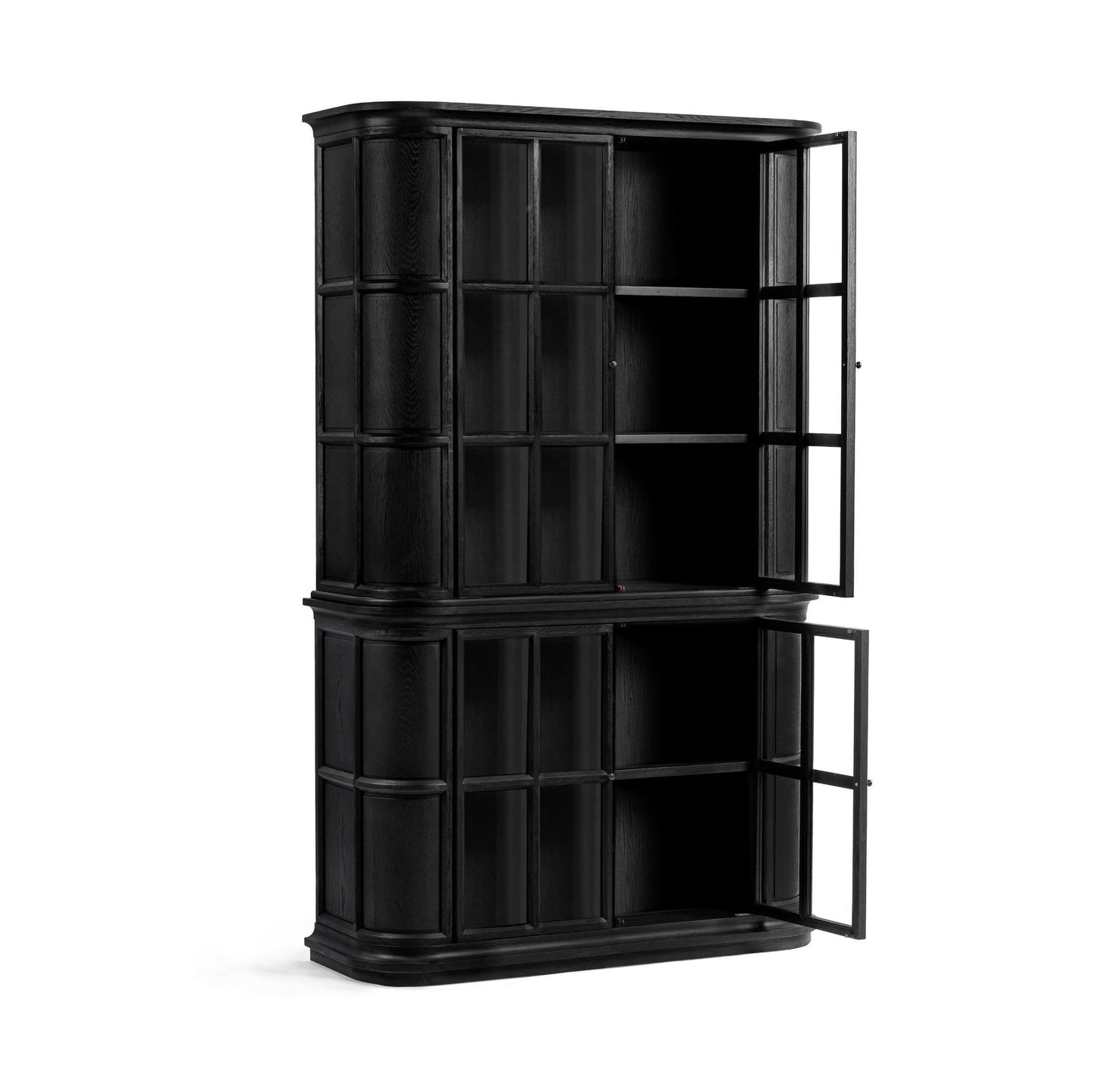 Loft Black Elm Wood Buffets & Cabinet Carson Display Cabinet Collection