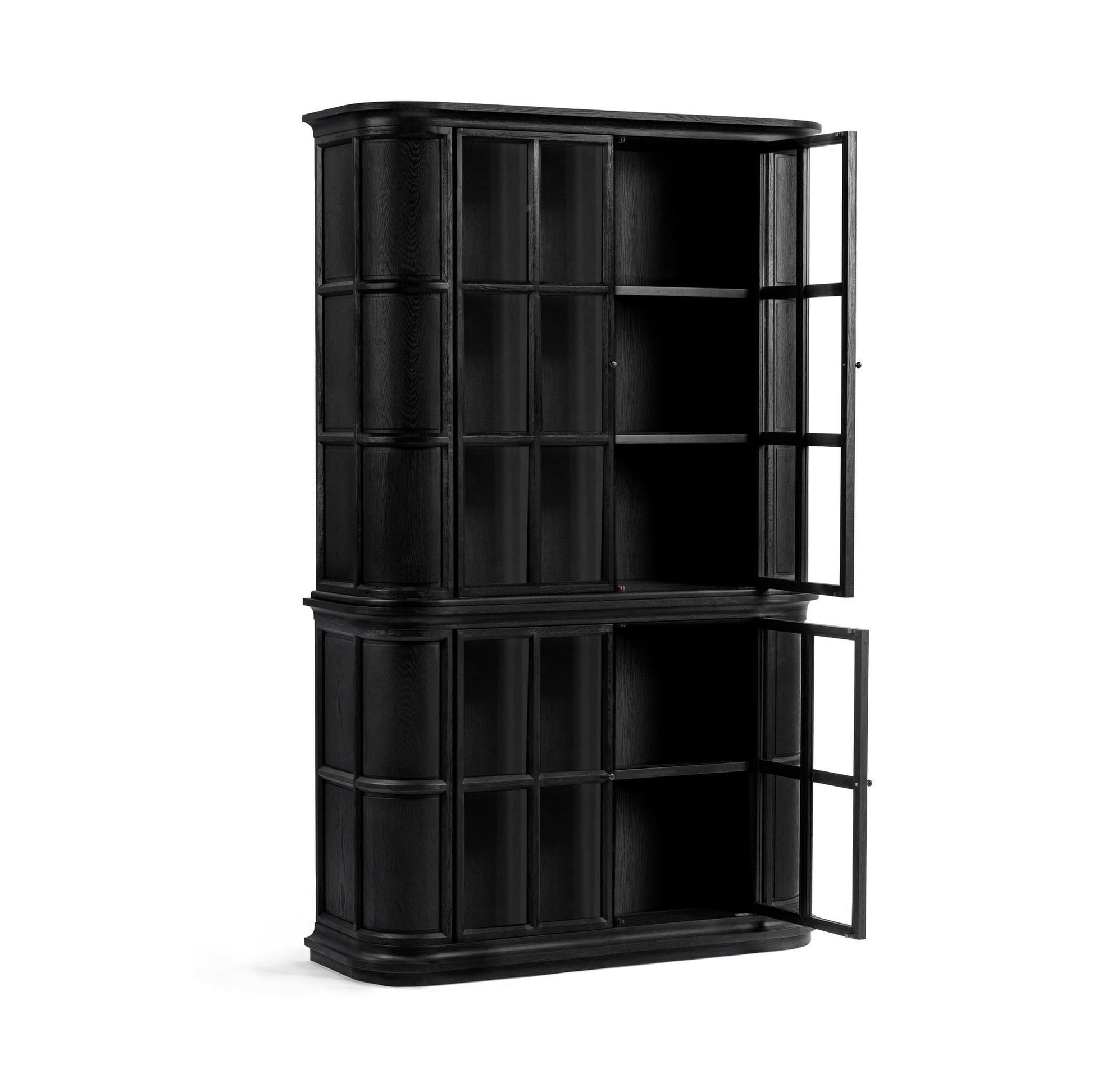 Loft Black Elm Wood Buffets & Cabinet Carson Display Cabinet Collection