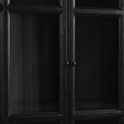 Loft Black Elm Wood Buffets & Cabinet Carson Display Cabinet Collection