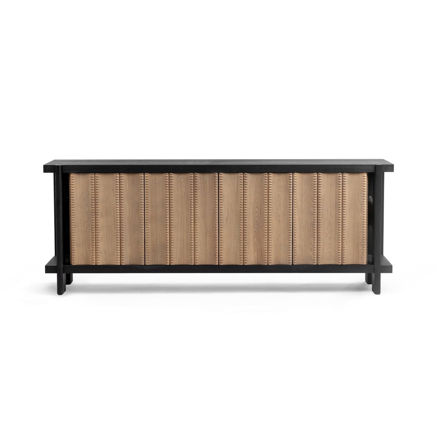 Shoreline Noir Elm Wood Buffets & Cabinet Ellison Four-Door Cabinet Collection