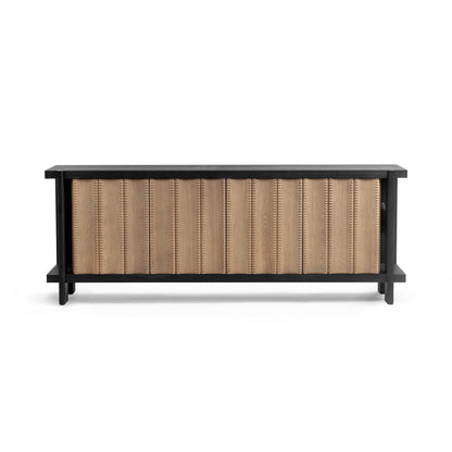 Shoreline Noir Elm Wood Buffets & Cabinet Ellison Four-Door Cabinet Collection
