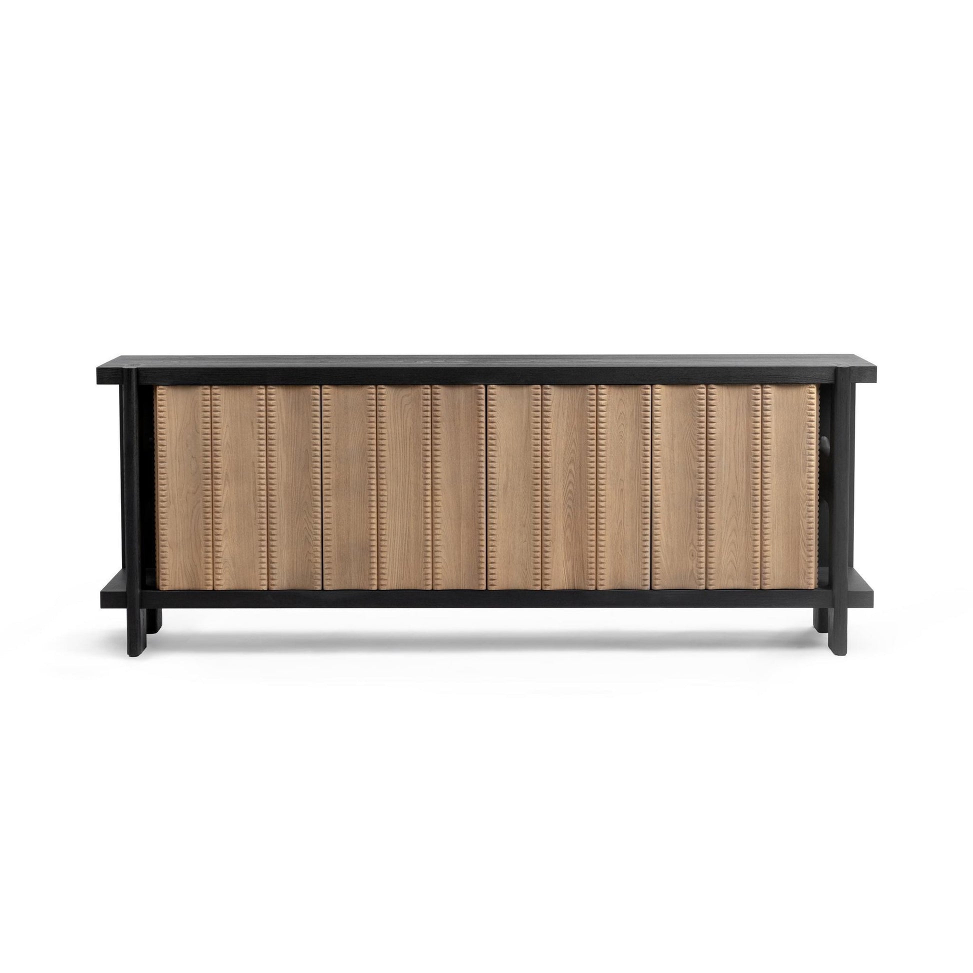Shoreline Noir Elm Wood Buffets & Cabinet Ellison Four-Door Cabinet Collection