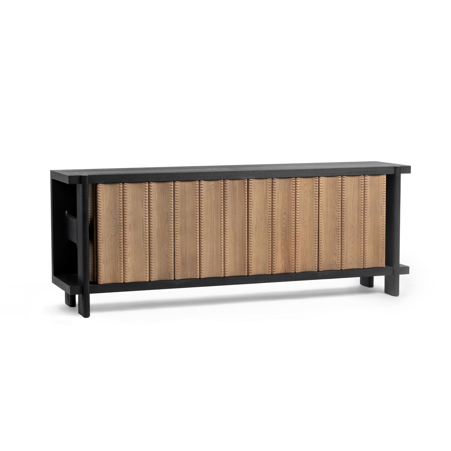 Shoreline Noir Elm Wood Buffets & Cabinet Ellison Four-Door Cabinet Collection