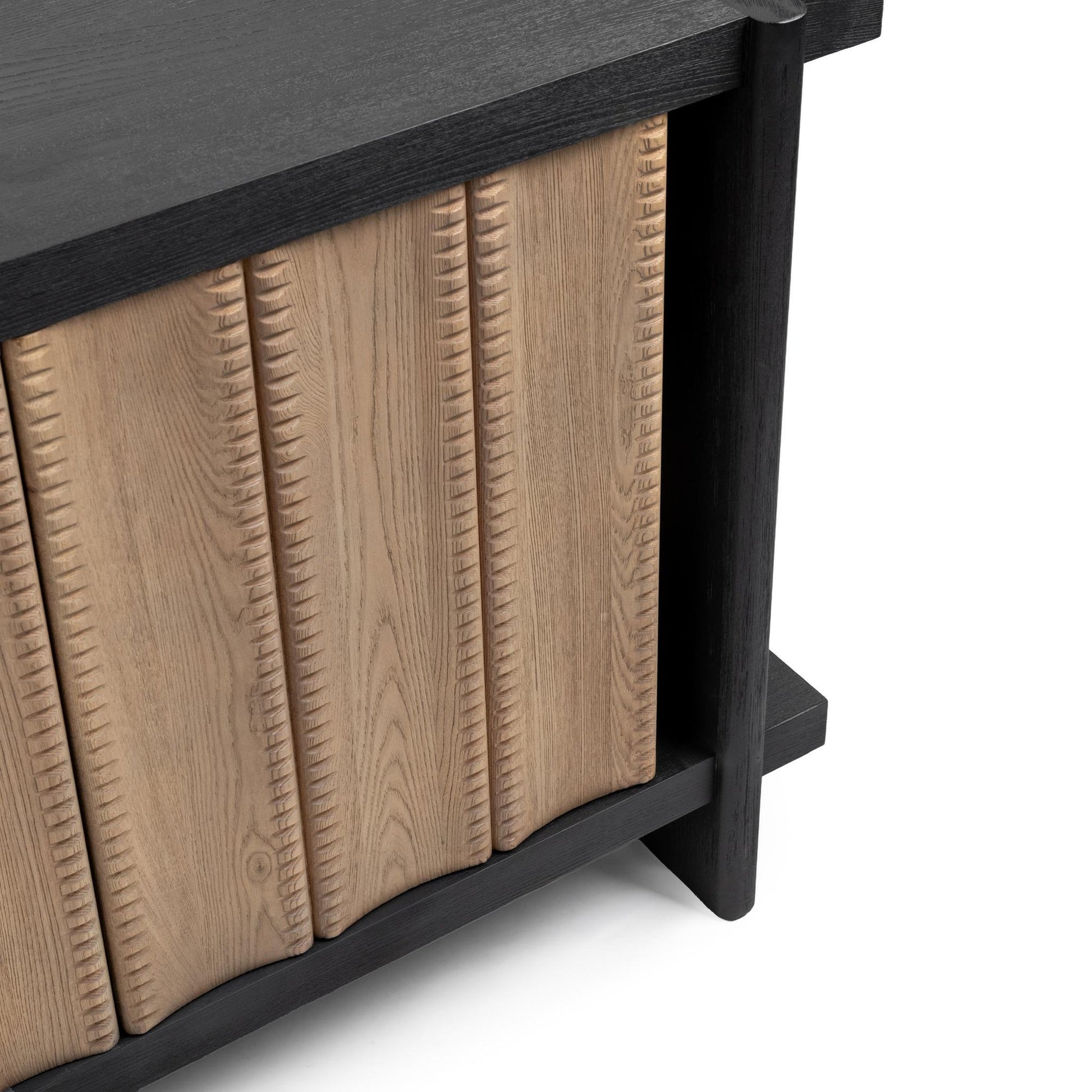 Shoreline Noir Elm Wood Buffets & Cabinet Ellison Four-Door Cabinet Collection