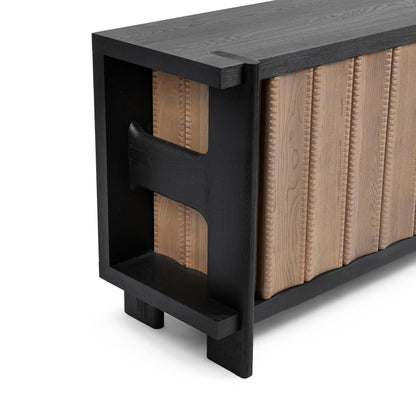 Shoreline Noir Elm Wood Buffets & Cabinet Ellison Four-Door Cabinet Collection