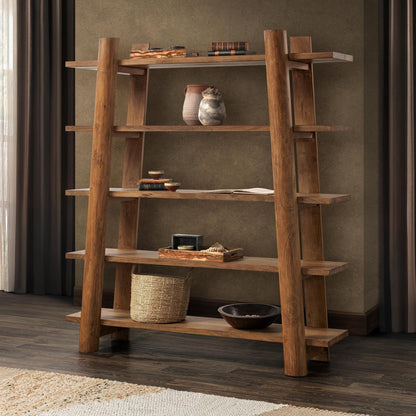 Golden Wheat Acacia Wood Bookcase Pomona Bookshelf Collection